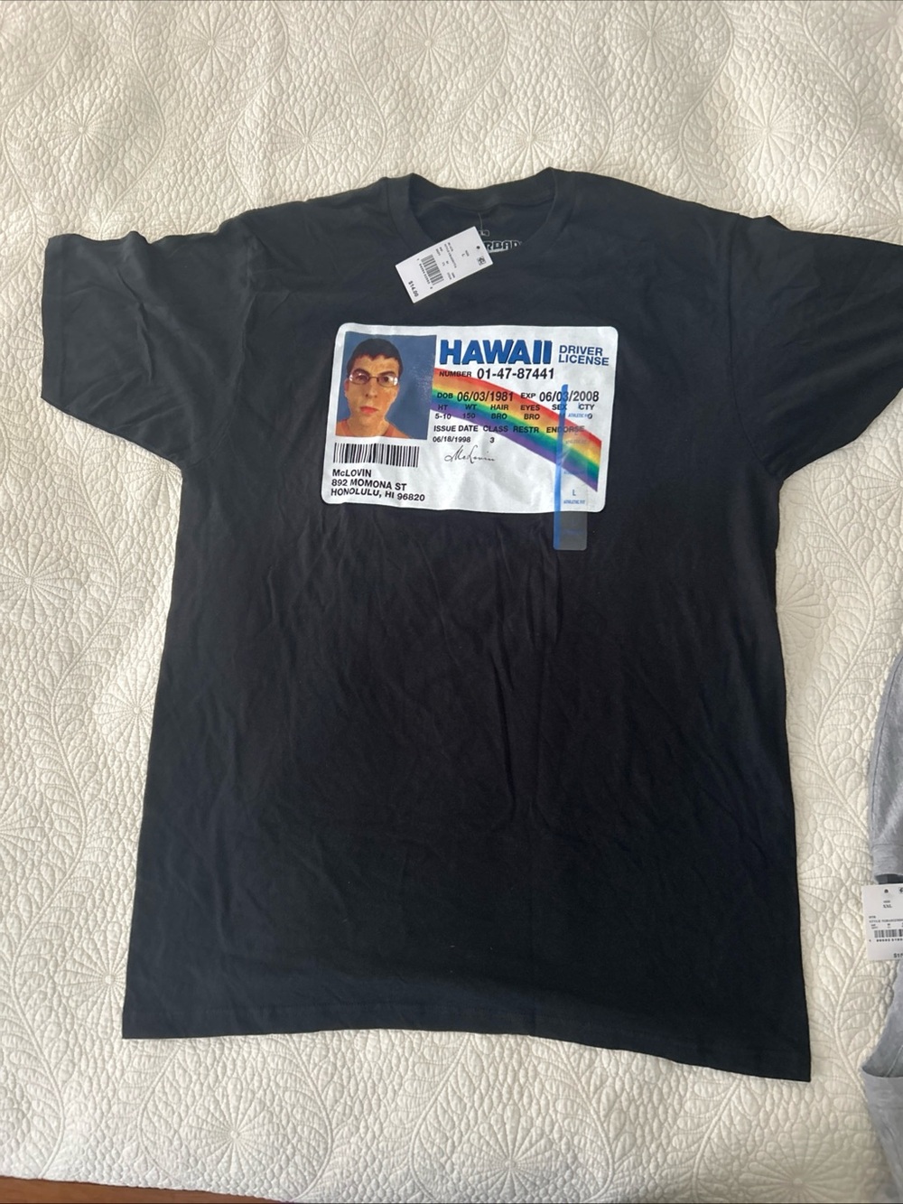 Ripple Junction Black Short-Sleeve Tee with Hawaii License Graphic